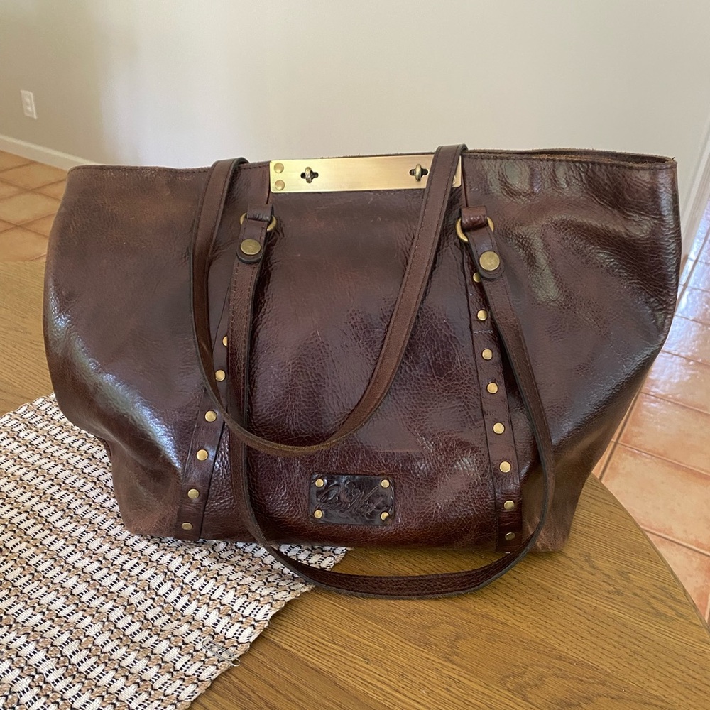 Patricia Nash Brown and Gold Tote with Classic Elegance